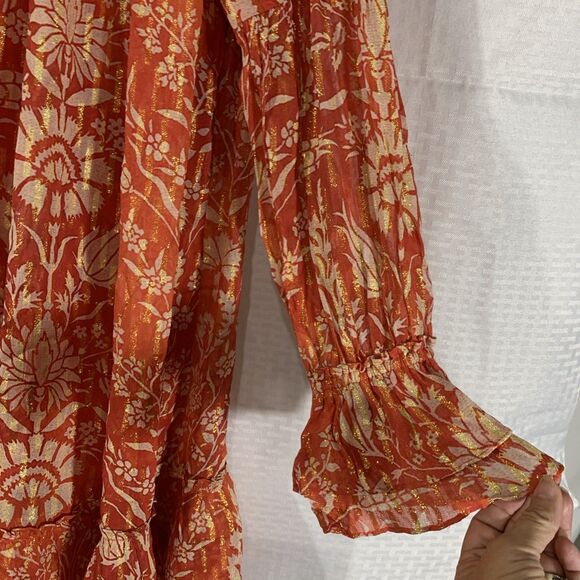 Verb by pallavi singhee Anthropologie Baby Doll Dress Womens L High Neck - Picture 3 of 5